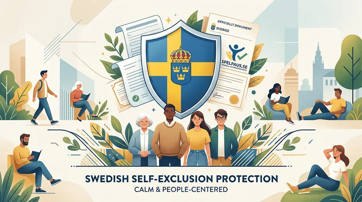 Illustration av hur svensk licens, självavstängning och spelansvar hänger ihop